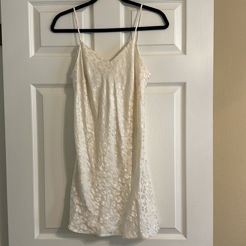 NWT Topshop Textured Print Cream Mini Slip Dress